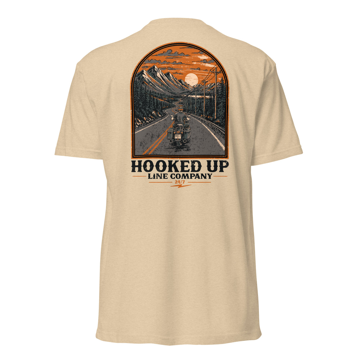 Days Over t-shirt in Heather Tan, back view
