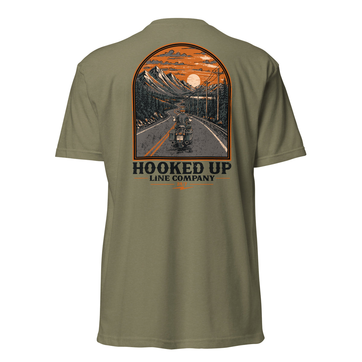 Days Over t-shirt in Military Green, back view