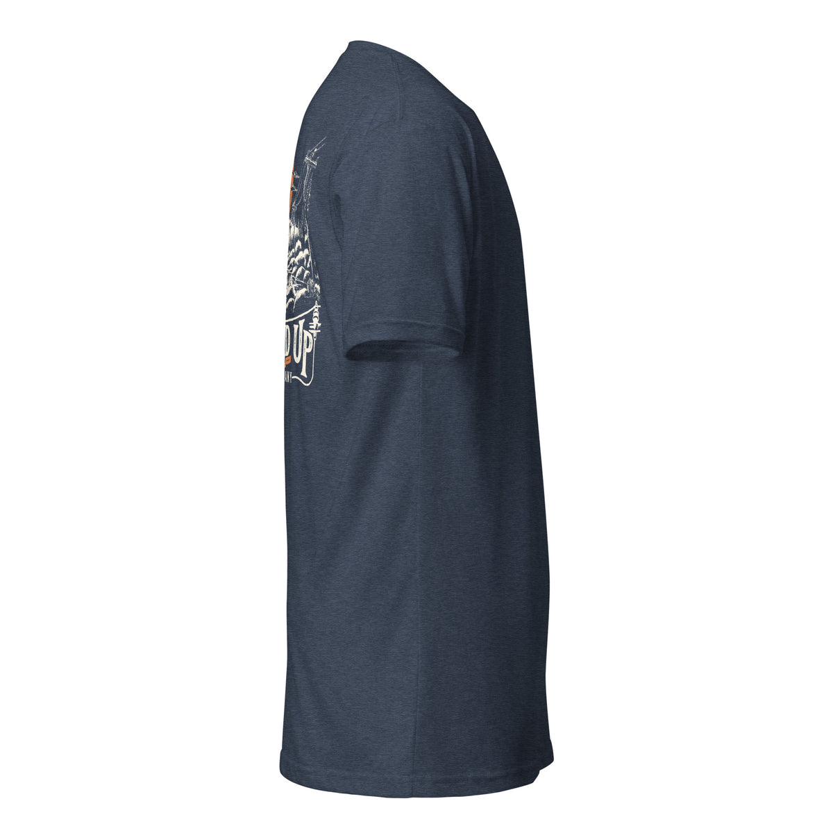 Cast Your Cares t-shirt in Midnight Navy, right view